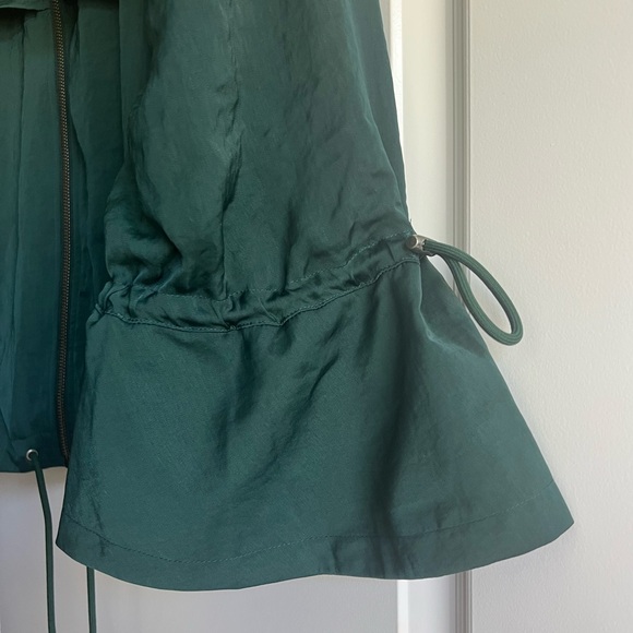 Halogen emerald green zip-up jacket Bell Sleeves with adjustable drawstrings Med - Picture 4 of 6